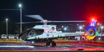 Helicóptero do GTA reforça segurança e atendimento aeromédico durante a Expofeira 2026